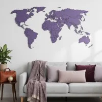 Plywood World Map Wall Decor