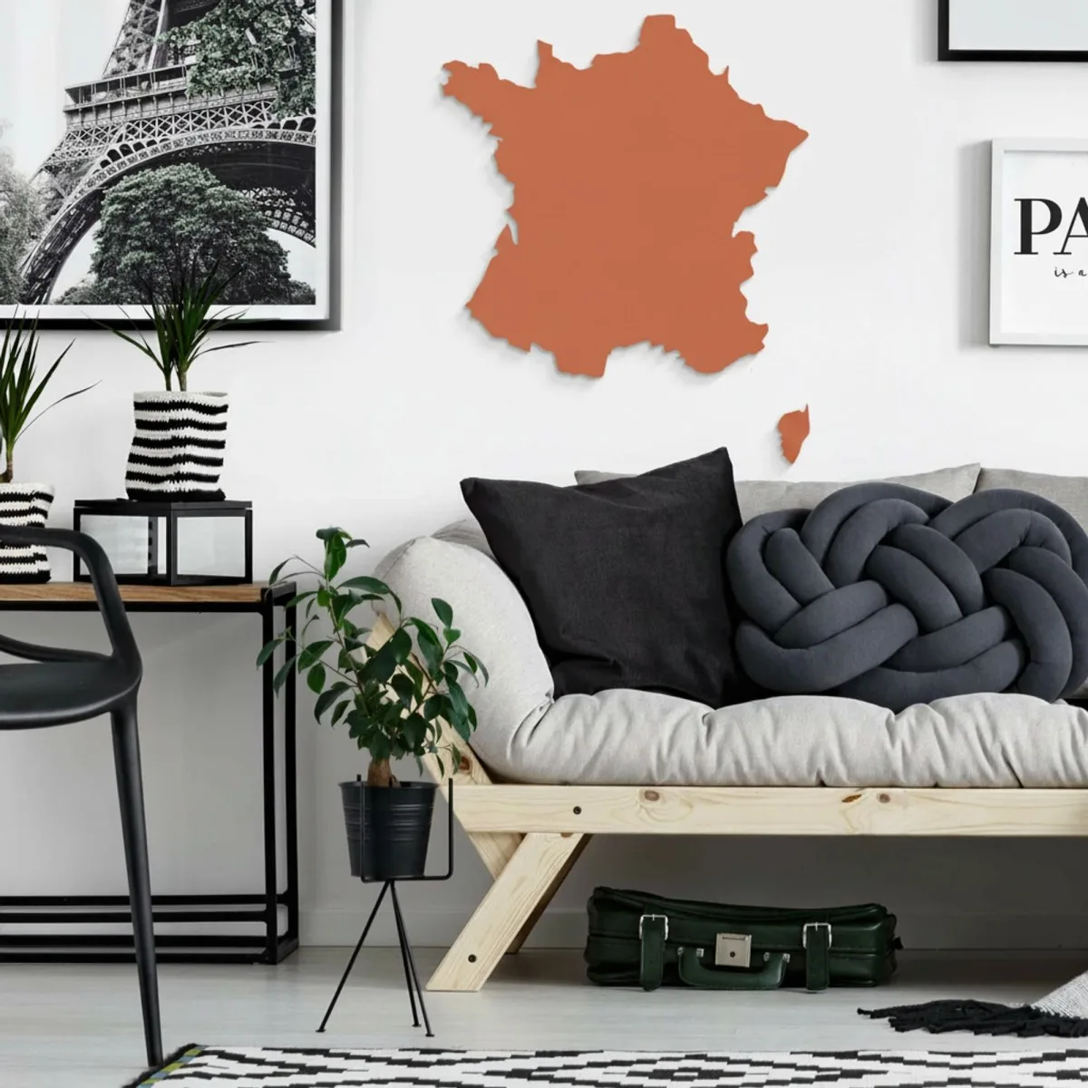 France Map Wooden Wall Decor – Birch Plywood (2 pieces)