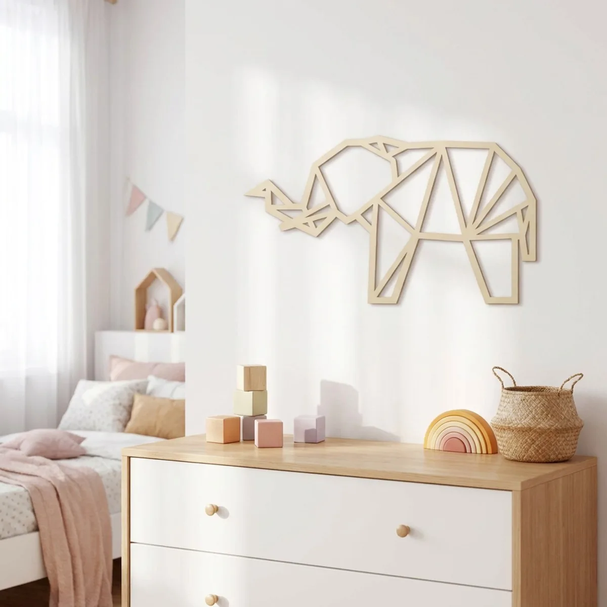Multiplex decoratie - Origami olifant