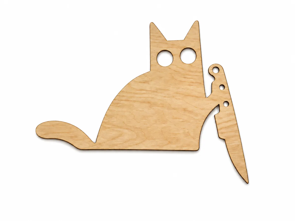 Cat With Knife Door Topper