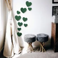 Birch Plywood Wood Wall Decoration - Hearts (10 pieces)