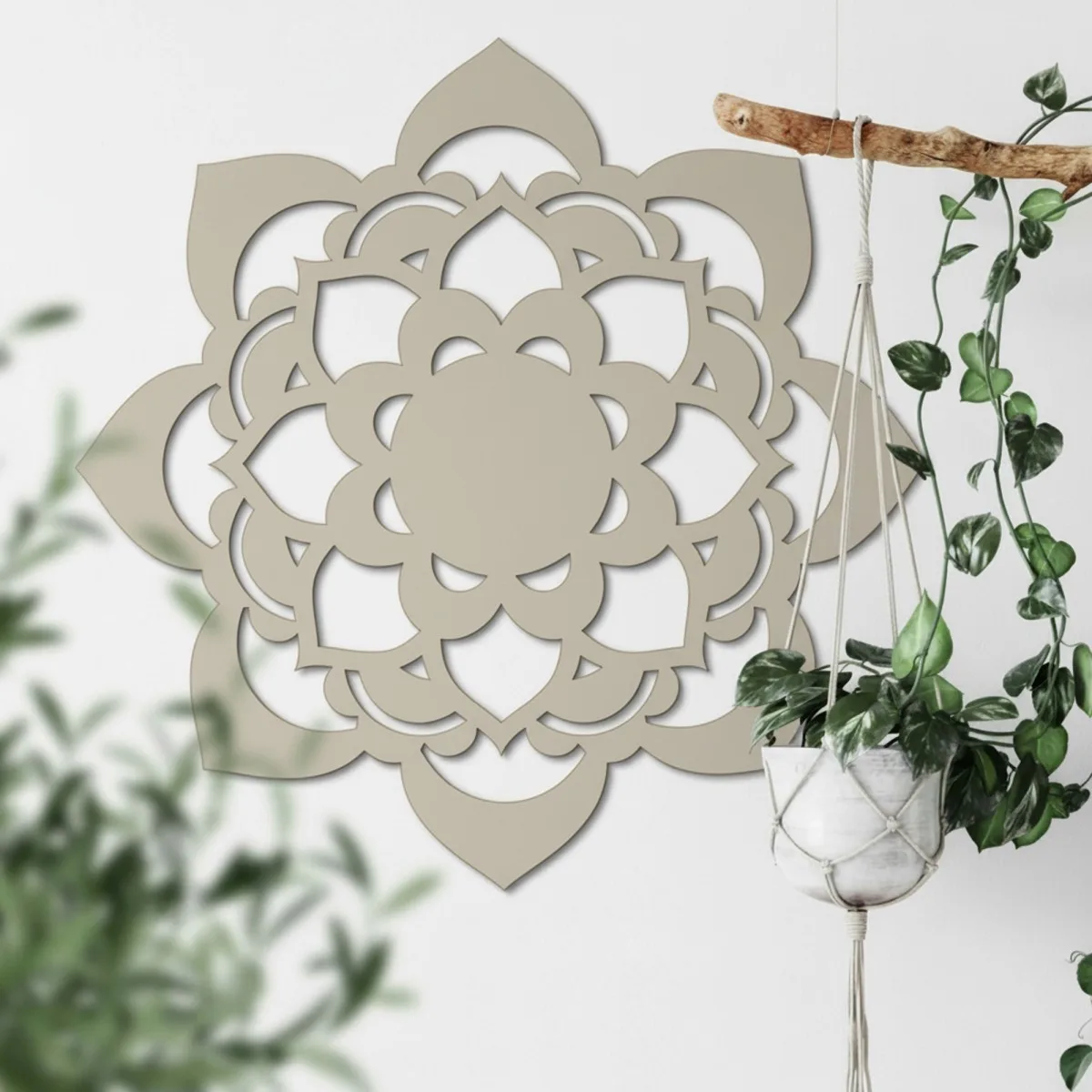 Mandala Lotus – Décoration murale en contreplaqué de bouleau