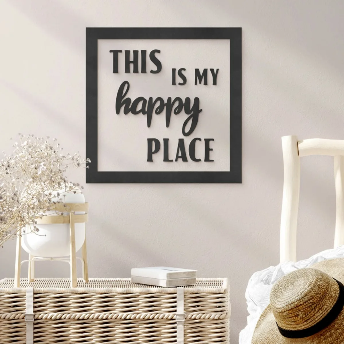Plywood wall sign This is my happy place