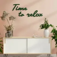 Holzschriftzug „Time to relax“ aus Birken-Sperrholz