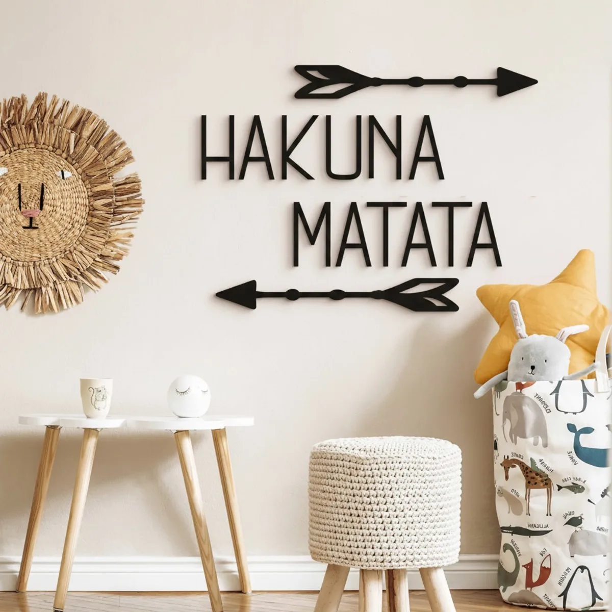 Hakuna Matata Wooden Wall Decor with Arrows - Birch Plywood