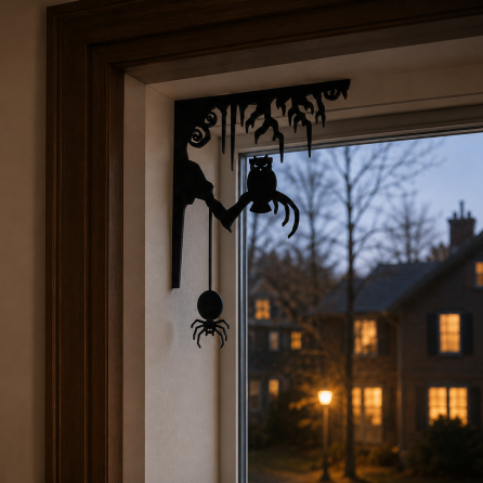Halloween Corner Decor Owl and Spider