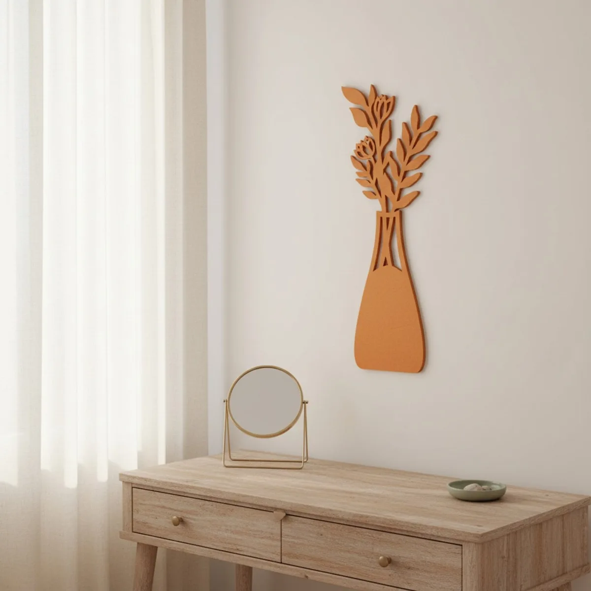 Multiplex houten decoratie: Boeket in een vaas