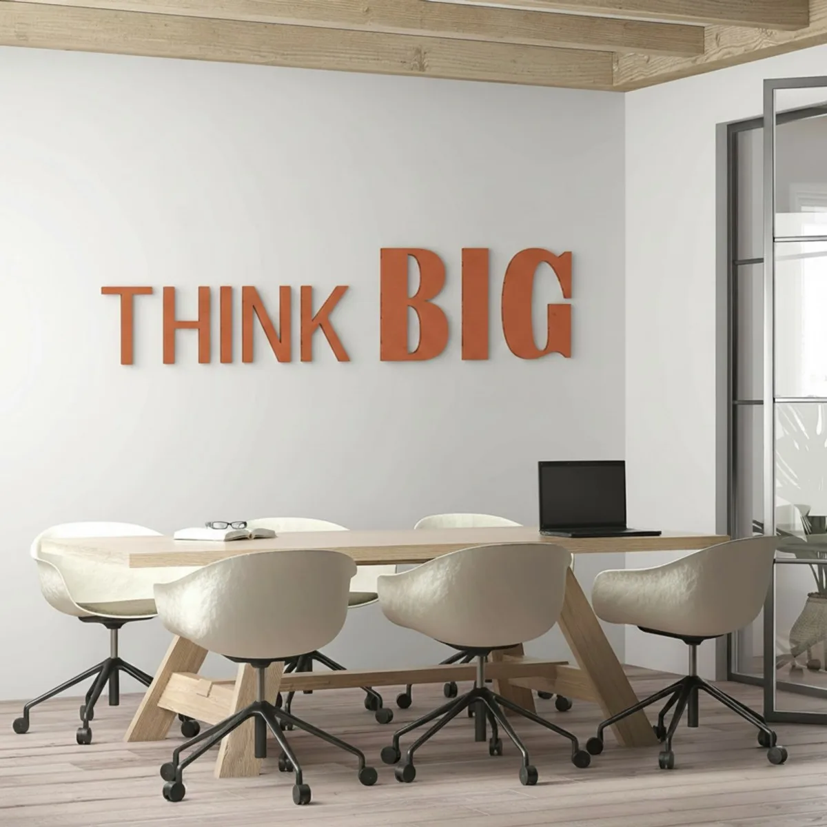 Citation « Think Big » en contreplaqué de bouleau