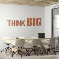 Citation « Think Big » en contreplaqué de bouleau