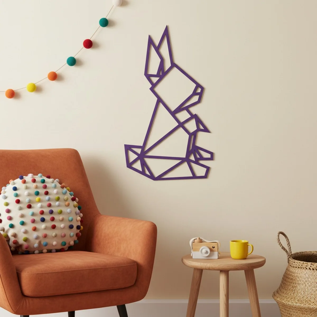 Origami Rabbit – Birch Plywood Wall Decor