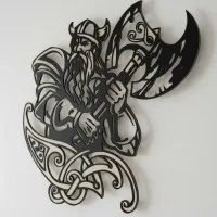 Viking Warrior with Axe Wall Decor
