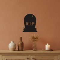 Décoration murale pierre tombale RIP – Silhouette de tombe Halloween – Bouleau