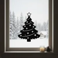 Decorated Christmas Tree Wall Decor – Baubles and Garland – Birch Plywood