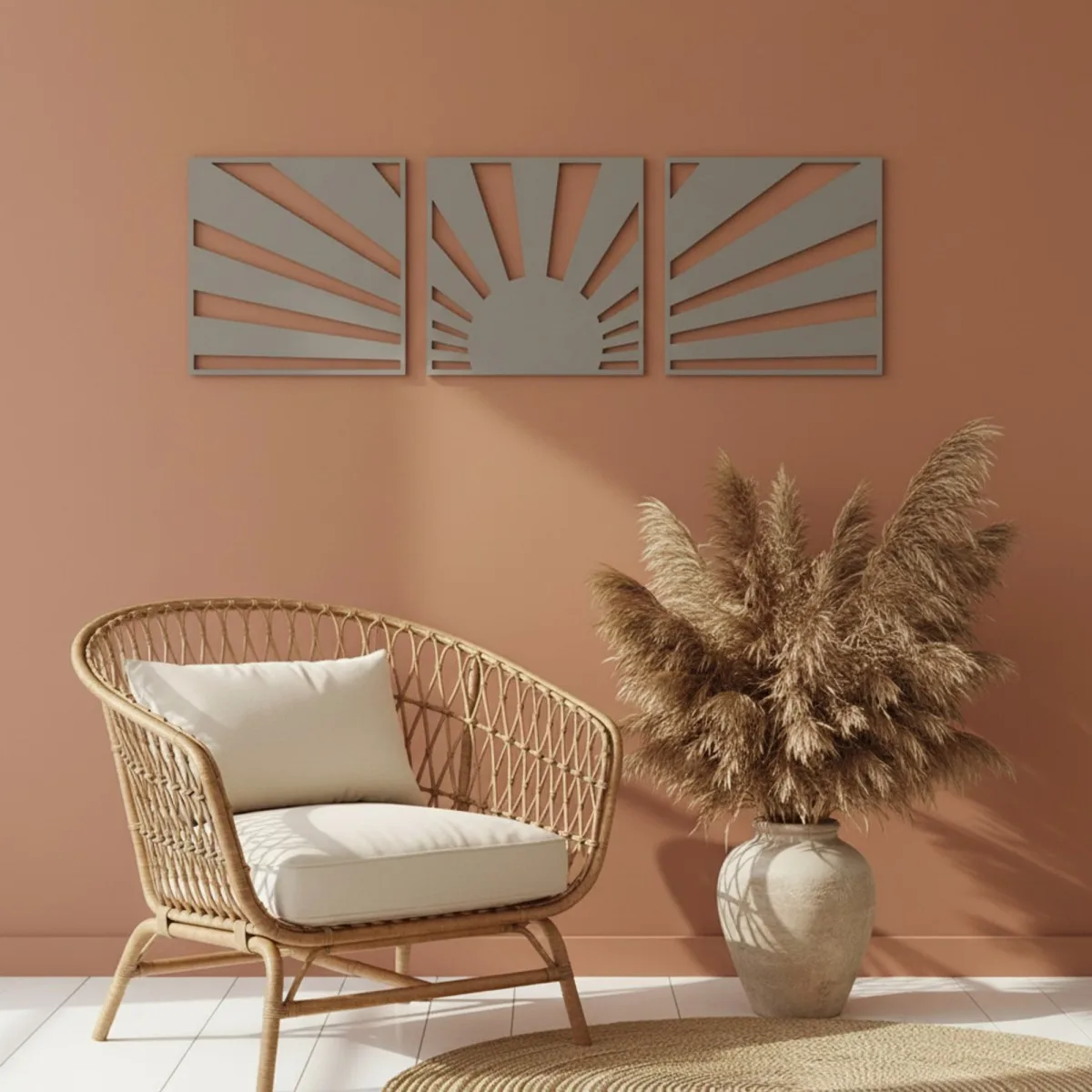 Birch Plywood Wood Decor: Boho Sunset (3-Piece Set)