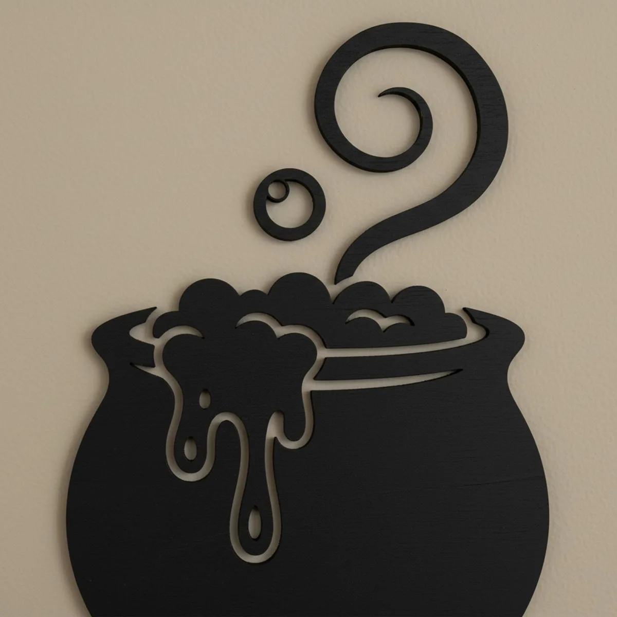 Décoration murale chaudron de sorcière – Chaudron de potion avec bulles – Bouleau