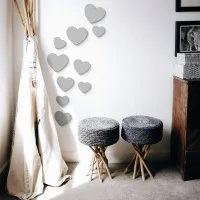 Birch Plywood Wood Wall Decoration - Hearts (10 pieces)