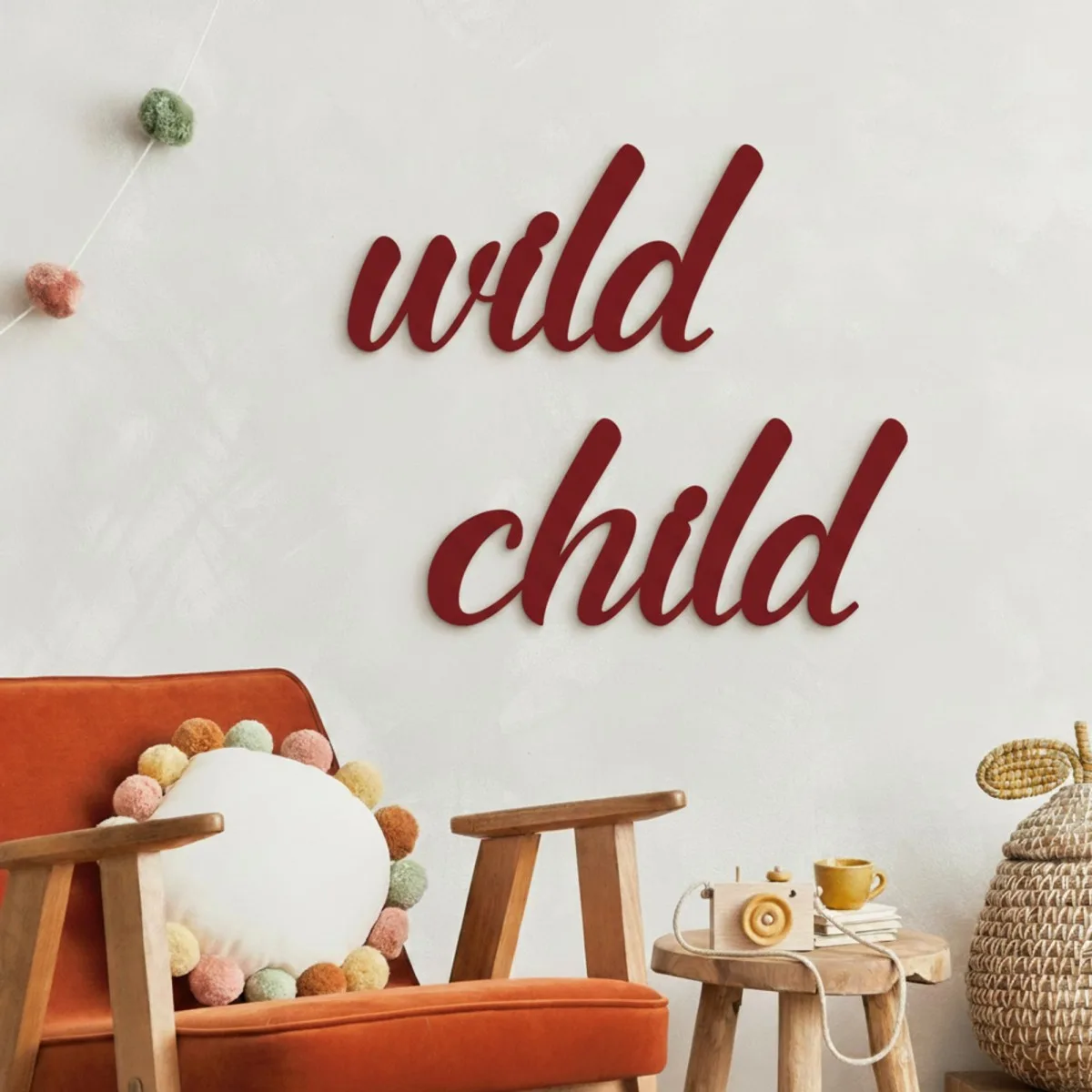 Birch Plywood Wooden Wall Decor – Wild Child 35x30 cm