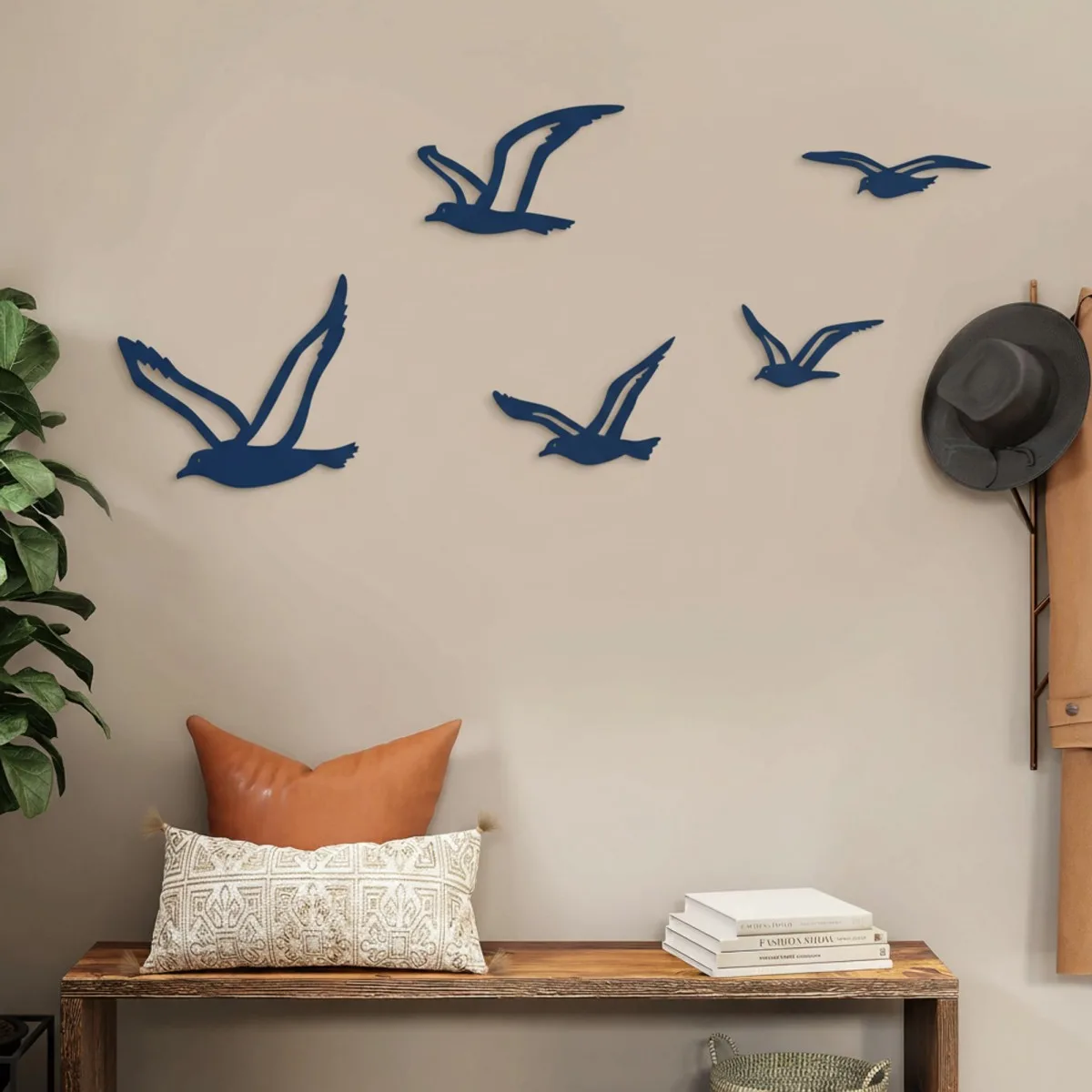 Seagull Flock Wall Decor – 5 Pieces – Birch Plywood