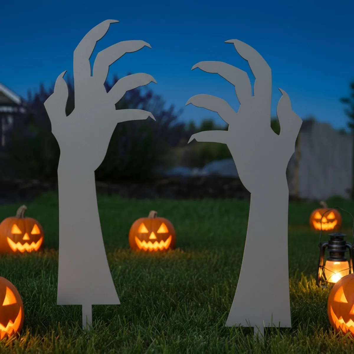 Halloween zombie handen tuindecoratie – set van 2 grijpende handen 45 cm