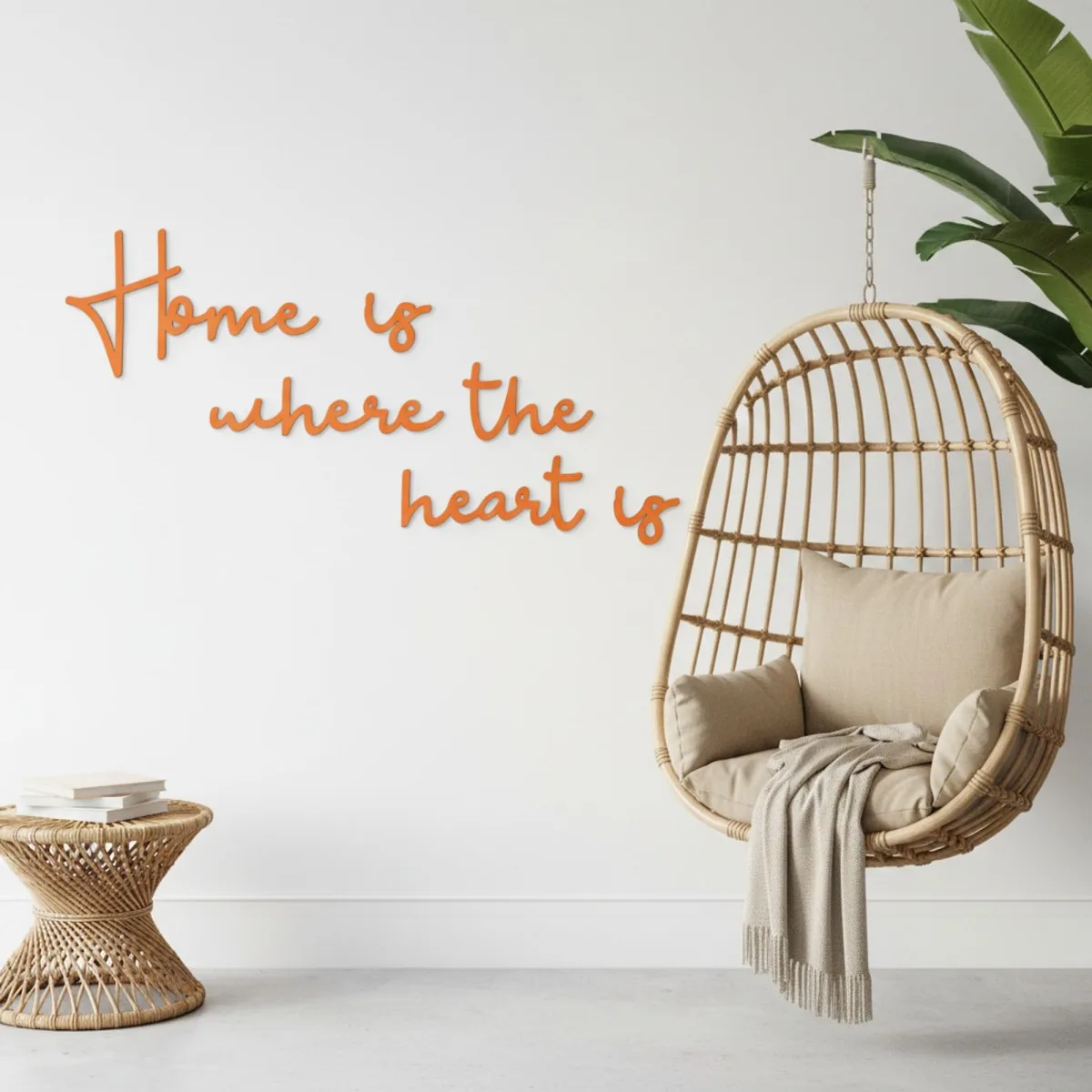 Houten wandletters - Berken multiplex - Home is where the heart is (6 delen)