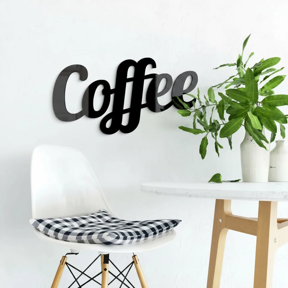 Coffee Script Wood Letters - Kitchen Wall Decor