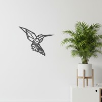 Colibri Origami – Décoration murale en contreplaqué de bouleau