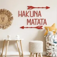 Hakuna Matata Wooden Wall Decor with Arrows - Birch Plywood