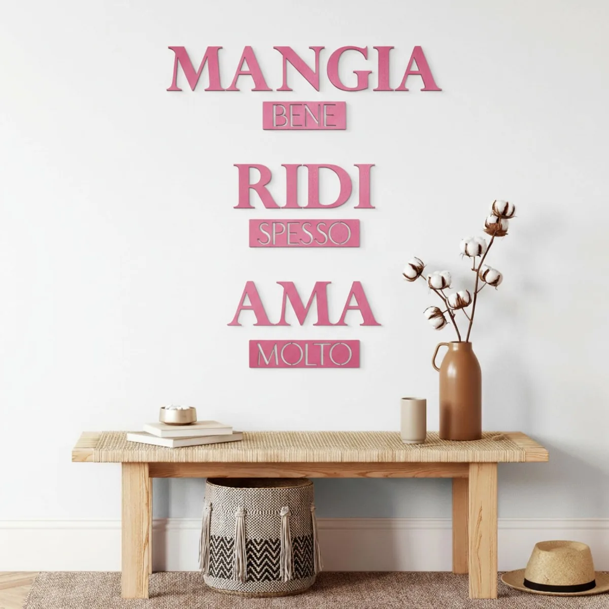 Multiplex wanddecoratie – Mangia bene, Ridi spesso, Ama molto