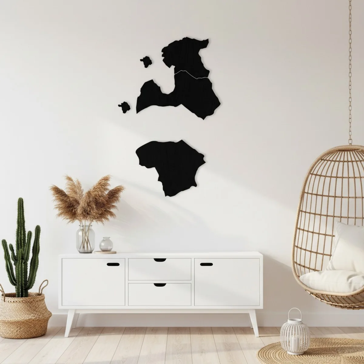 Baltic States Map – Birch Plywood Wooden Wall Decor (2 pieces)