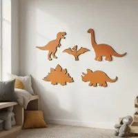 Birch plywood decoration dinosaur set 5 pieces