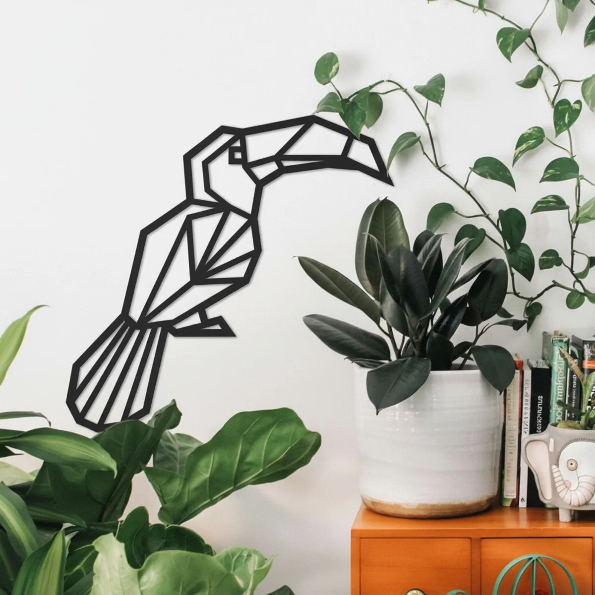 Multiplex wanddecoratie – Origami toekan