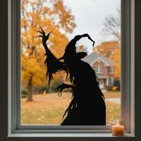 Screaming Witch Wall Decor – Claw Hand Holding a Ring – Birch Plywood
