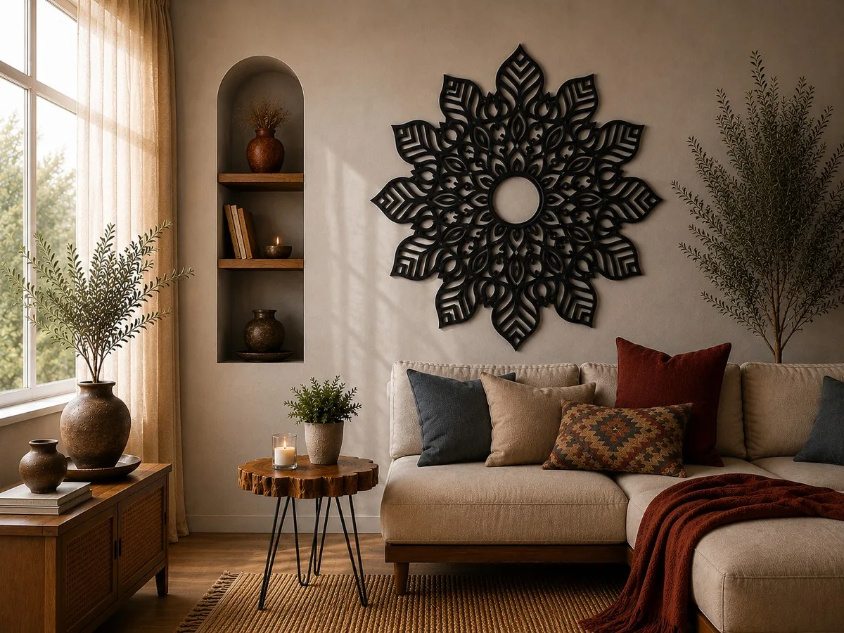 White Wooden Mandala Wall Art
