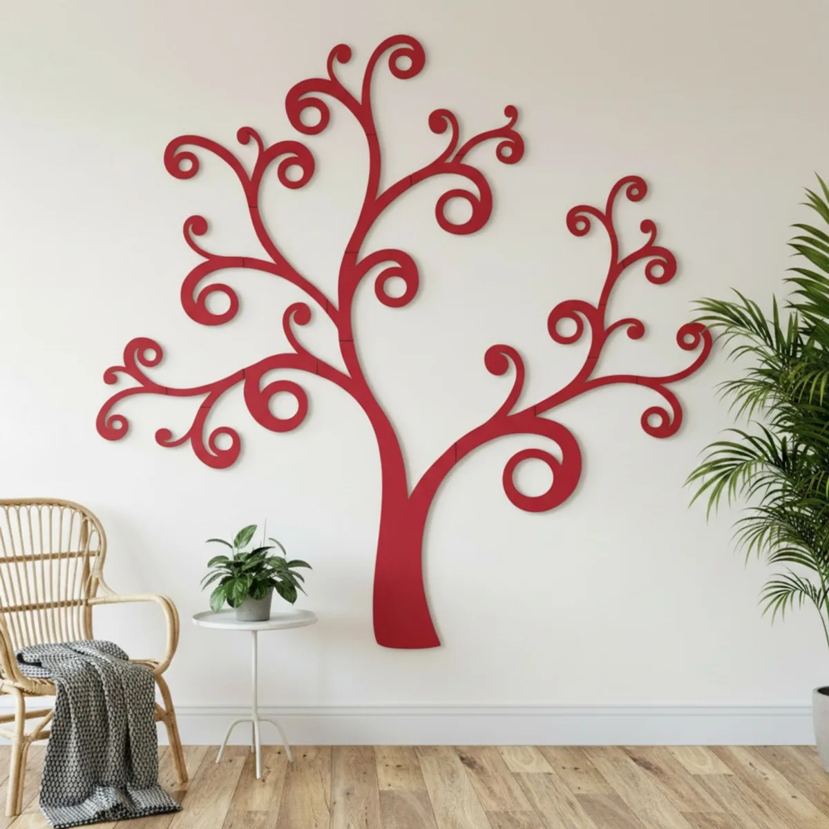 Déco murale en contreplaqué – Arbre courbé (20 parties)