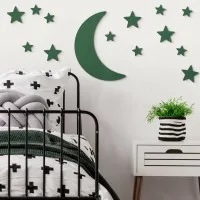Sperrholz Wanddekoration – Mond und Sterne Set