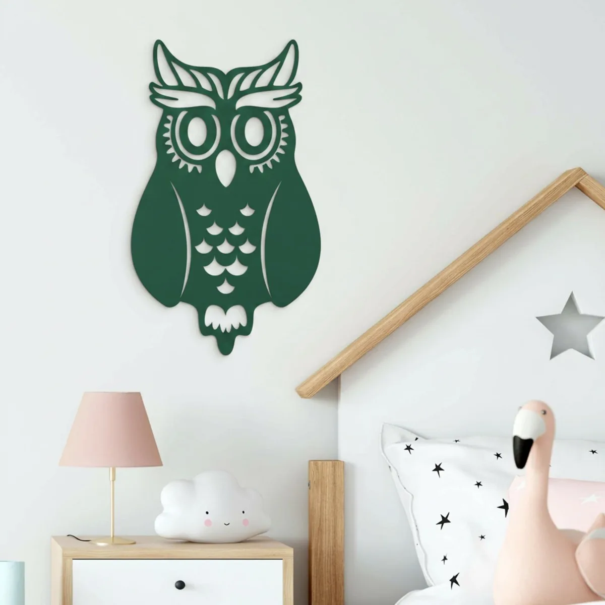 Décoration murale chouette en contreplaqué de bouleau – découpe ajourée