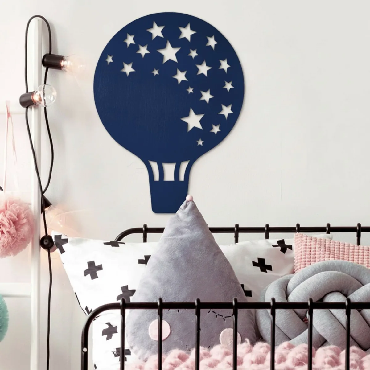 Multiplex wanddecoratie – Heteluchtballon met sterren