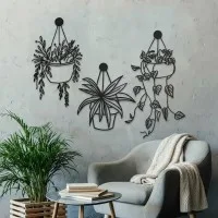 Hangende bloempotten set van 3 — wanddecoratie