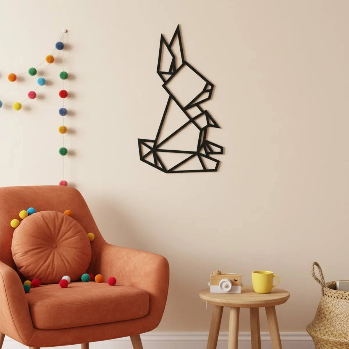 Origami Rabbit – Birch Plywood Wall Decor