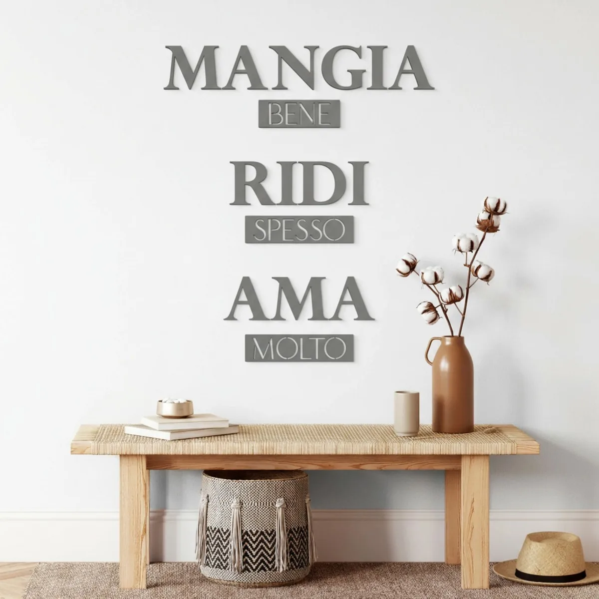 Multiplex wanddecoratie – Mangia bene, Ridi spesso, Ama molto