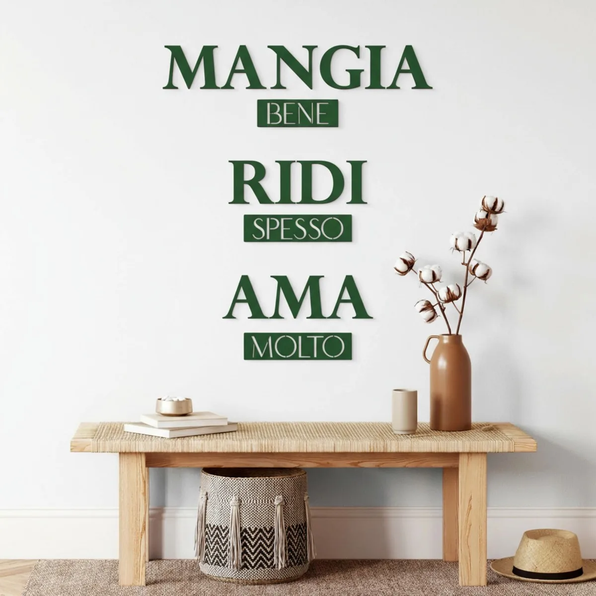 Multiplex wanddecoratie – Mangia bene, Ridi spesso, Ama molto