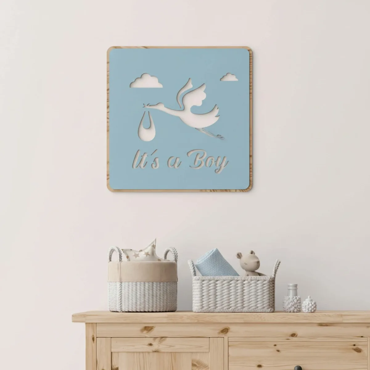 Plywood Wooden Ornament Baby – It's a Boy