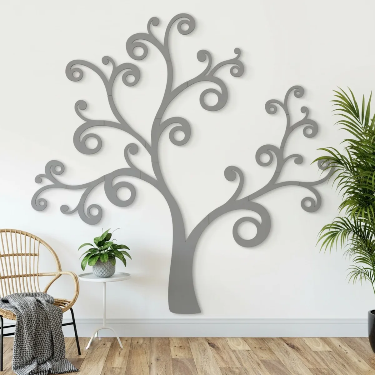 Déco murale en contreplaqué – Arbre courbé (20 parties)