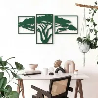 Houten wanddecoratie: Afrikaanse boom (3 delen) – Berken multiplex