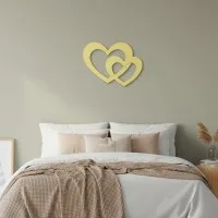 Houten decoratie - Twee harten