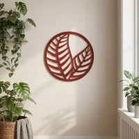 Décoration en bois contreplaqué feuilles en cercle