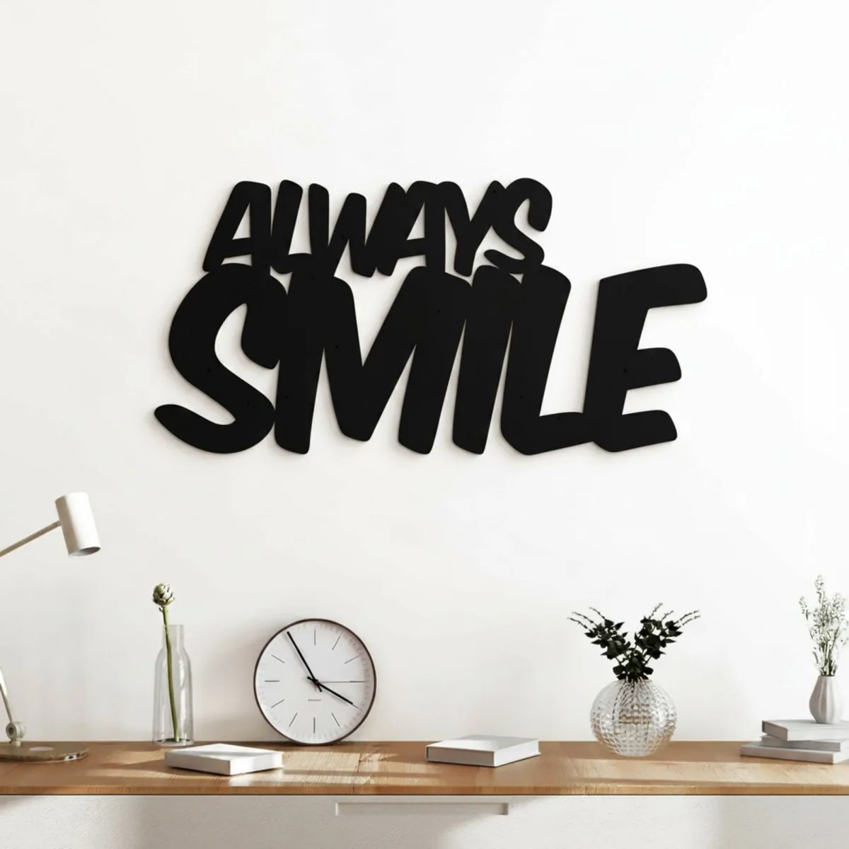 Always Smile – Graffiti-Buchstaben aus Birken-Sperrholz (2-teilig)