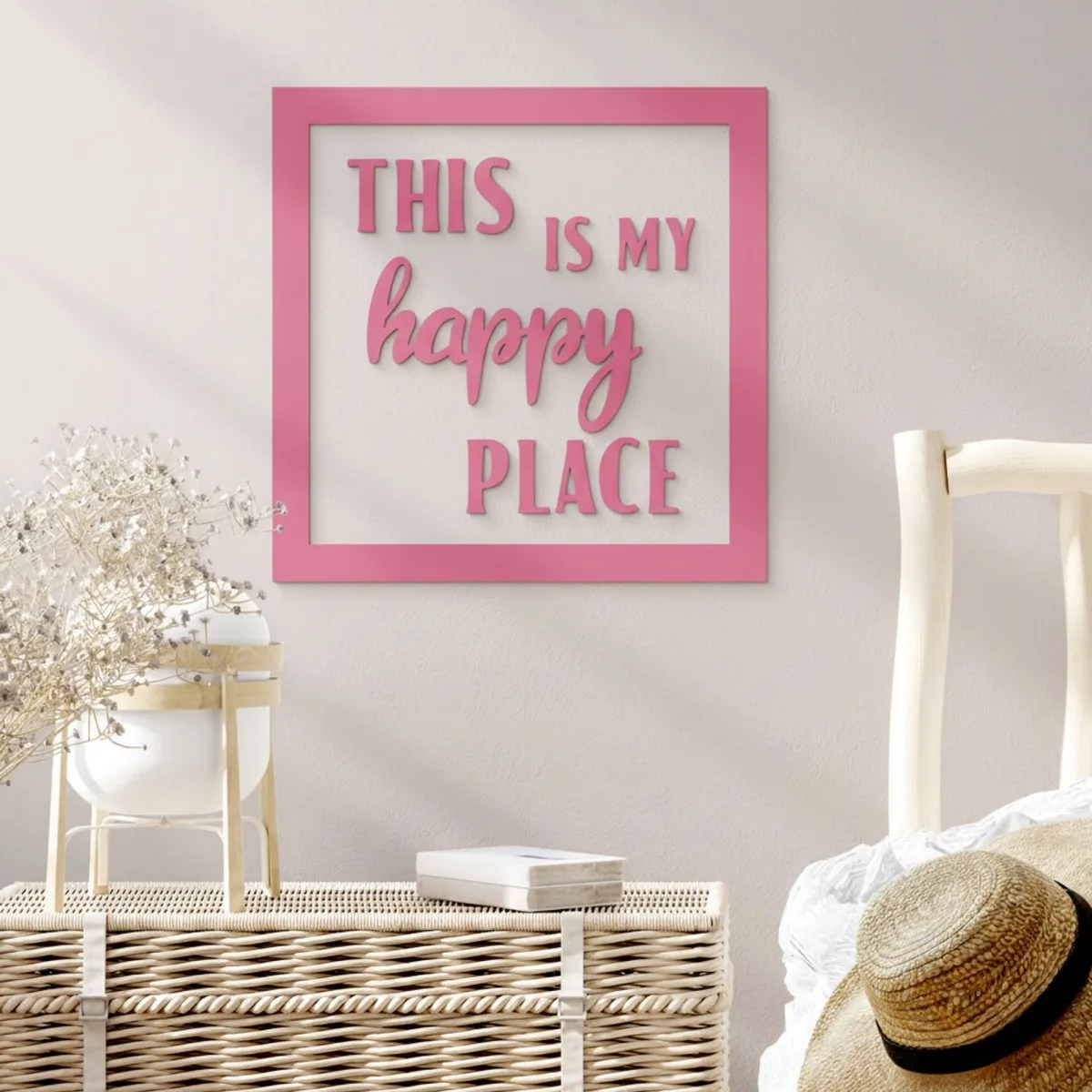 Plywood wall sign This is my happy place