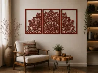 Plywood Mandala Triptych Panel