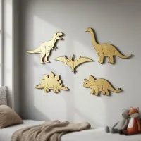 Birch plywood decoration dinosaur set 5 pieces